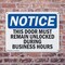 Signmission This Door Must Remain Unlocked During Business, 10 in W x Rectangle, Plastic OS-2PACK-NS-P-710-L-18601 - alternate 5
